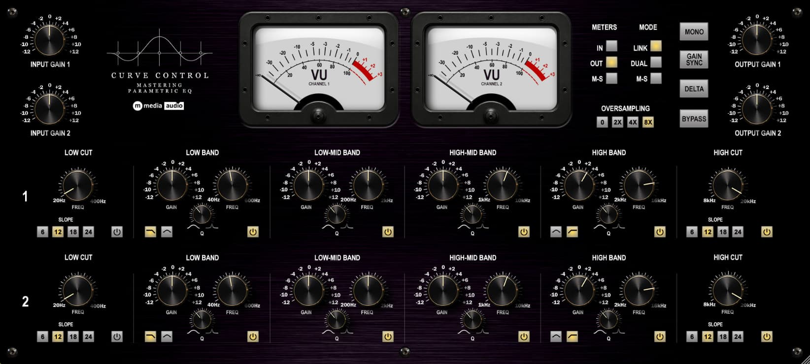 Curve Control mastering equalizer interface