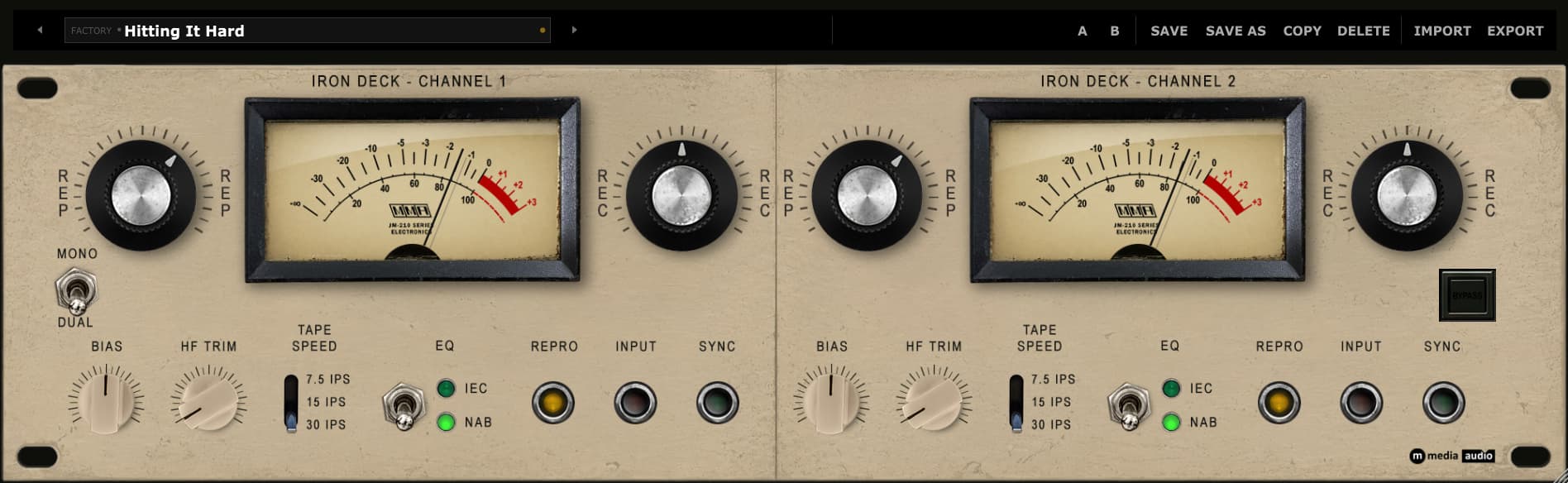 Iron Deck audio plugin interface