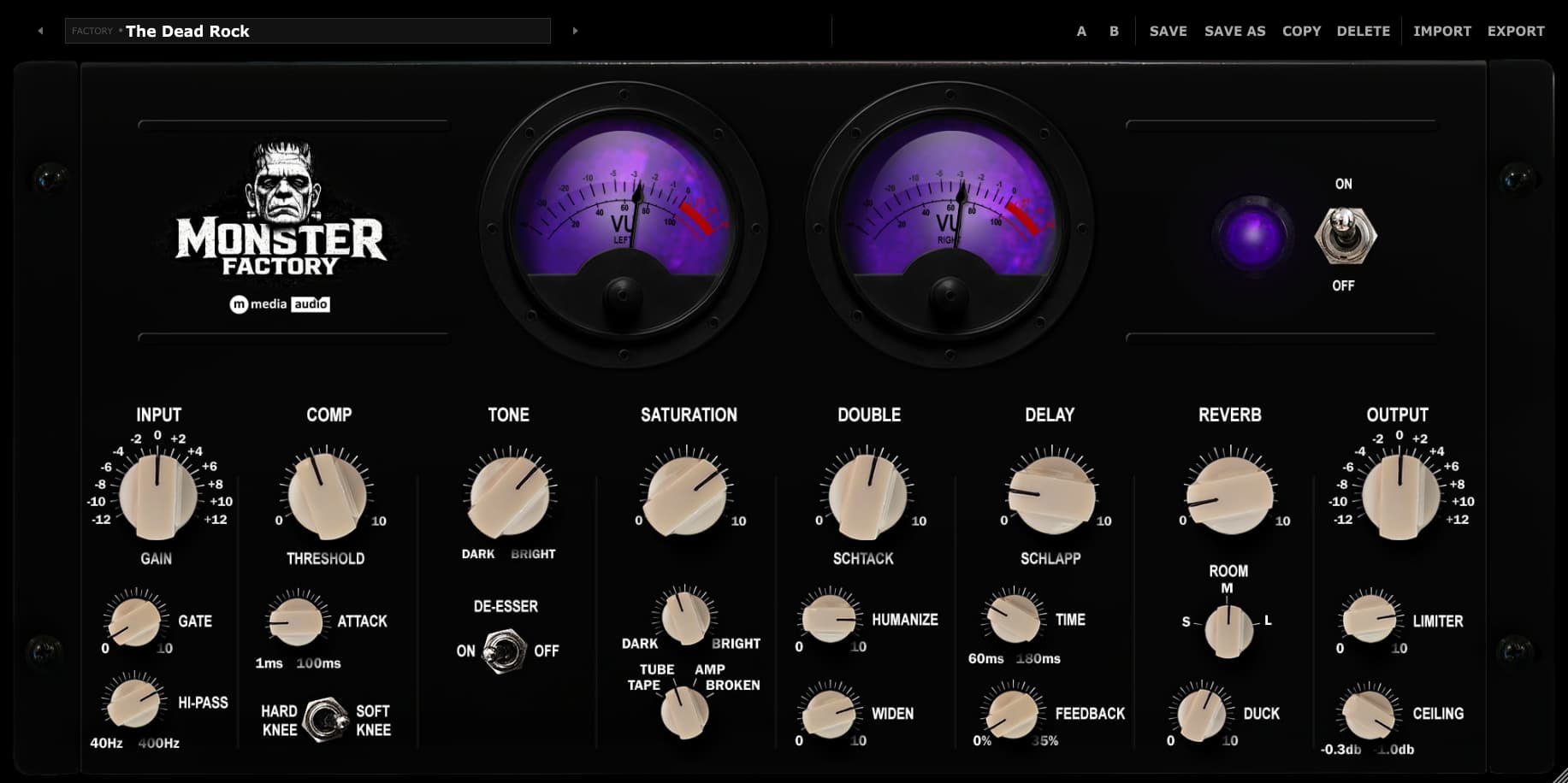 Monster Factory audio plugin interface